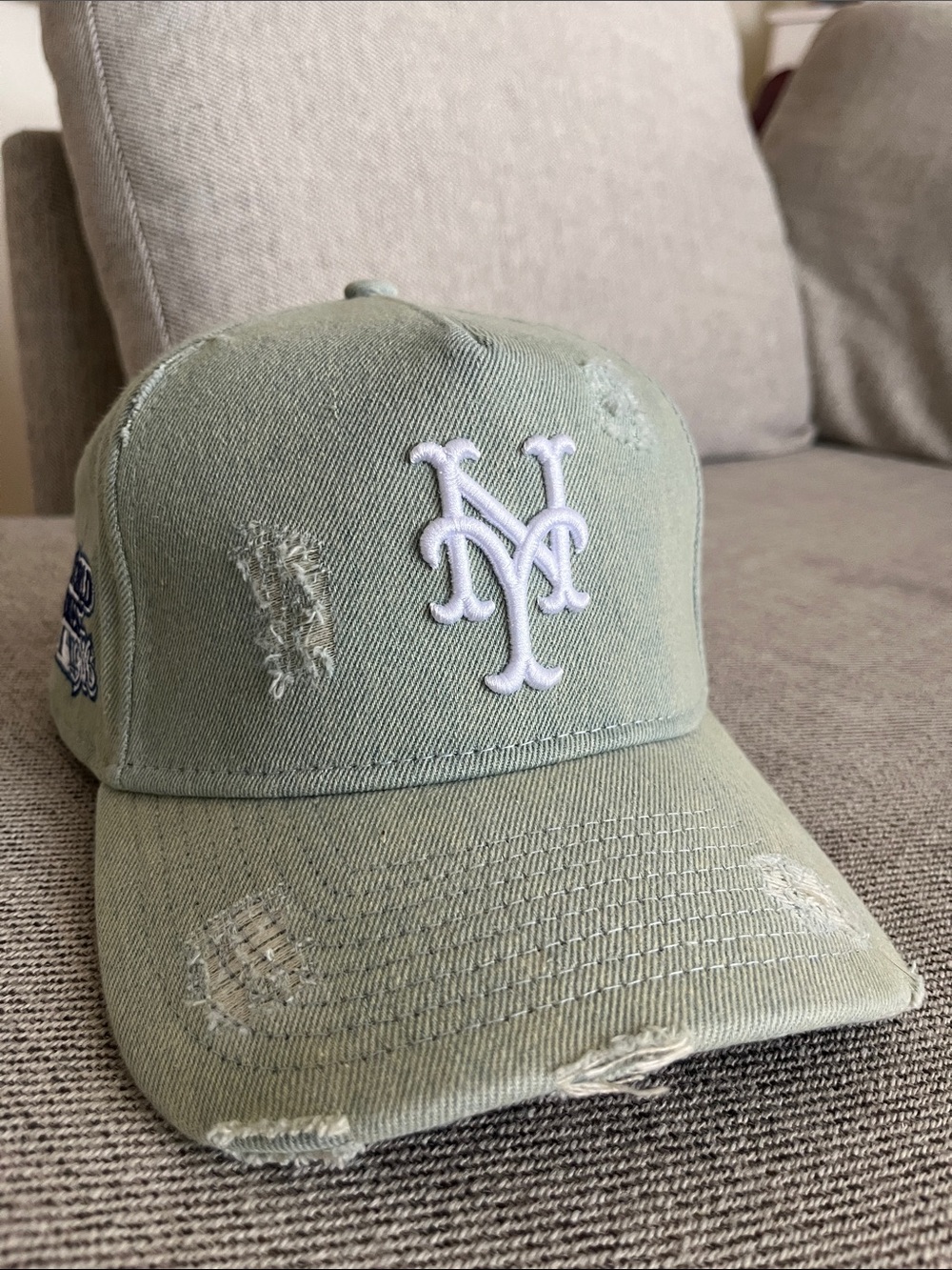 New Era New York Mets Distressed Baseball Cap - Light Denim